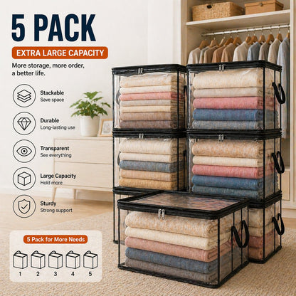 🔥 Today Only 48% OFF — Stop Letting Clothes, Blankets & Clutter Take Over Your Home With Clear Heavy-Duty Storage Bags That Hold More, Stack Neatly & Show Everything Instantly