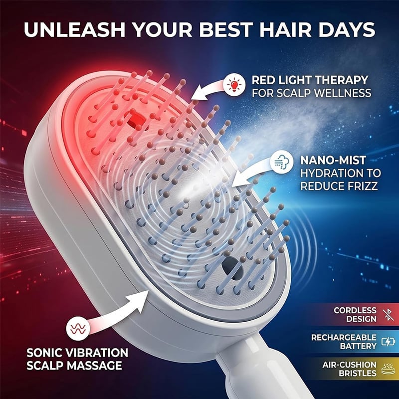 💆‍♀️ Get Salon-Smooth Hair at Home in Seconds ✨3-in-1 Electric Spray Comb — No Pain, No Frizz, Just Effortless Shine