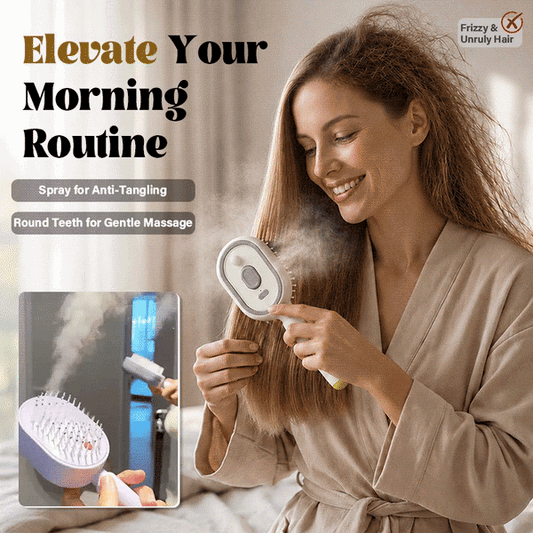 💆‍♀️ Get Salon-Smooth Hair at Home in Seconds ✨3-in-1 Electric Spray Comb — No Pain, No Frizz, Just Effortless Shine