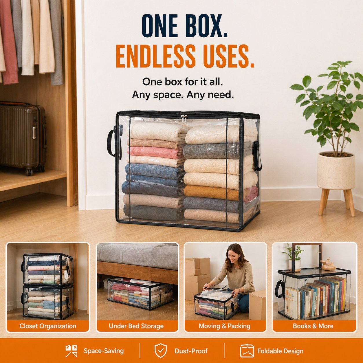 🔥 Today Only 48% OFF — Stop Letting Clothes, Blankets & Clutter Take Over Your Home With Clear Heavy-Duty Storage Bags That Hold More, Stack Neatly & Show Everything Instantly