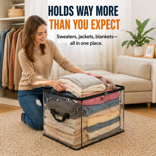 🔥 Today Only 48% OFF — Stop Letting Clothes, Blankets & Clutter Take Over Your Home With Clear Heavy-Duty Storage Bags That Hold More, Stack Neatly & Show Everything Instantly