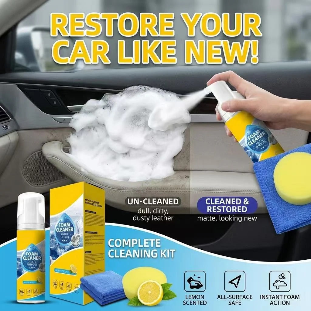 🔥 Last Day 50% OFF — Stop Chasing Drippy Sprays & Watch This Stay-Put Foam Lift Grime From Your Car, Home, Office & RV In One Easy Wipe