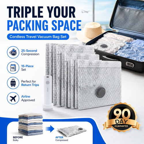 🔥 Last Day 50% OFF — Triple Your Luggage Space With Cordless Vacuum Bags That Compress Clothes Fast & Help Avoid Extra Baggage Fees