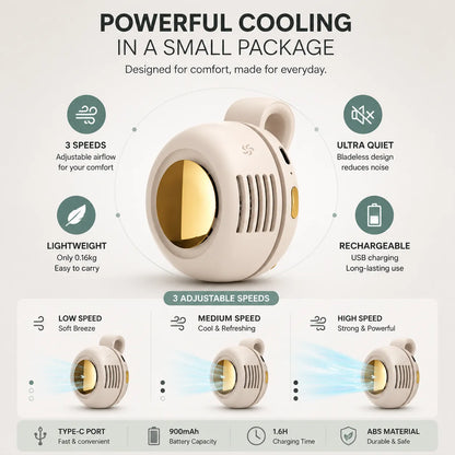 🌬️ Stay Cool All Day Anywhere Hands-Free Waist Fan — Portable, Rechargeable & Powerful Personal Cooling
