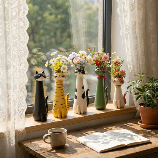 🔥 Final Day! Whisker & Bloom — Hand-Painted Cat Vases — Own Yours Today