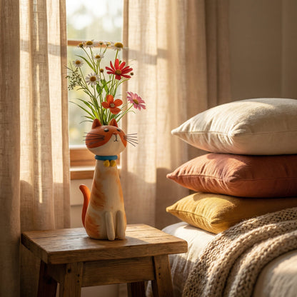 🔥 Final Day! Whisker & Bloom — Hand-Painted Cat Vases — Own Yours Today