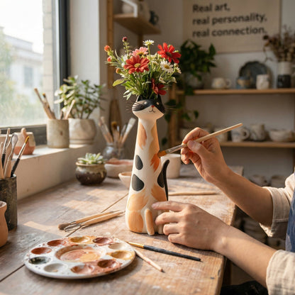 🔥 Final Day! Whisker & Bloom — Hand-Painted Cat Vases — Own Yours Today