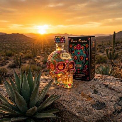💀🌸 Limited Day of the Dead Special Edition — Sculpted Skull Tequila Art Bottle With Vibrant Floral Details For Collectors, Bar Displays & Unforgettable Toasts ✨🍯