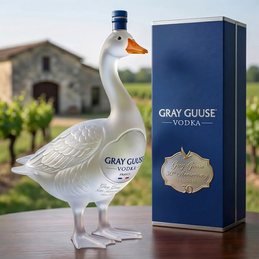 Grey Guuse 30th Anniversary 3D Sculpted Vodka Bottle